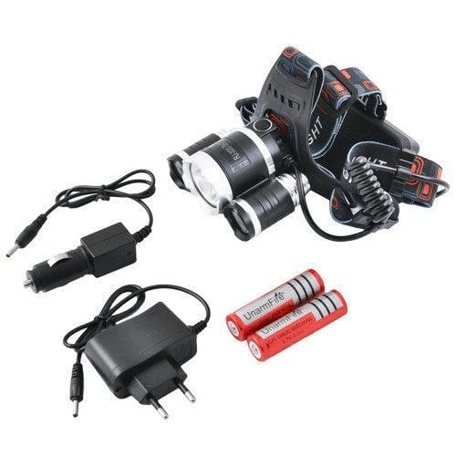 Налобний акумуляторний ліхтар із 3 світлодіодами