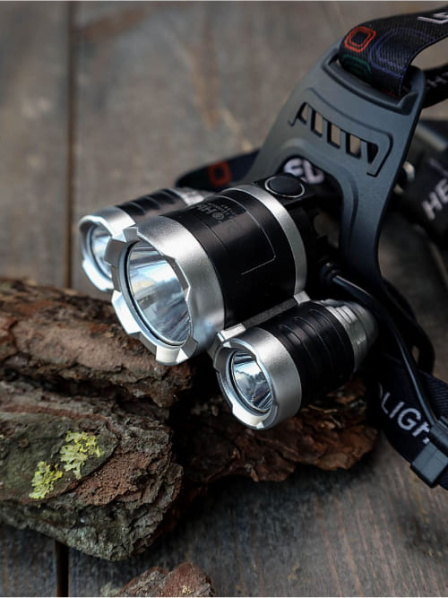 Налобний акумуляторний ліхтар із 3 світлодіодами